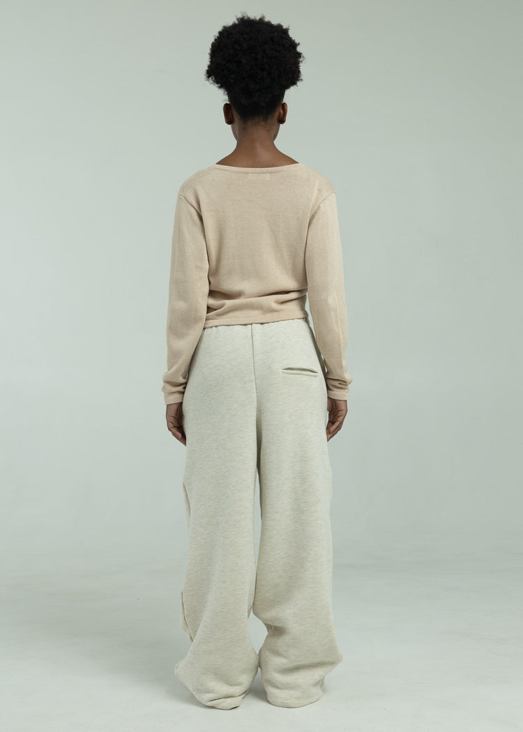 Model wearing pebble pants from the back