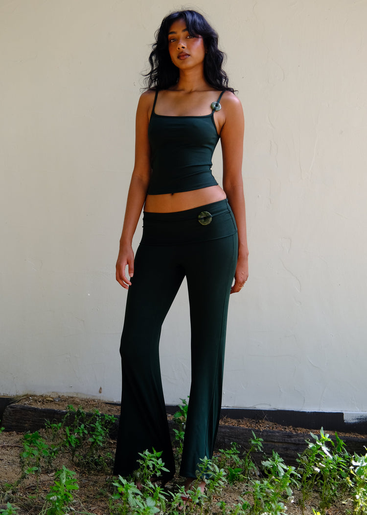 Model wearing scarab pants