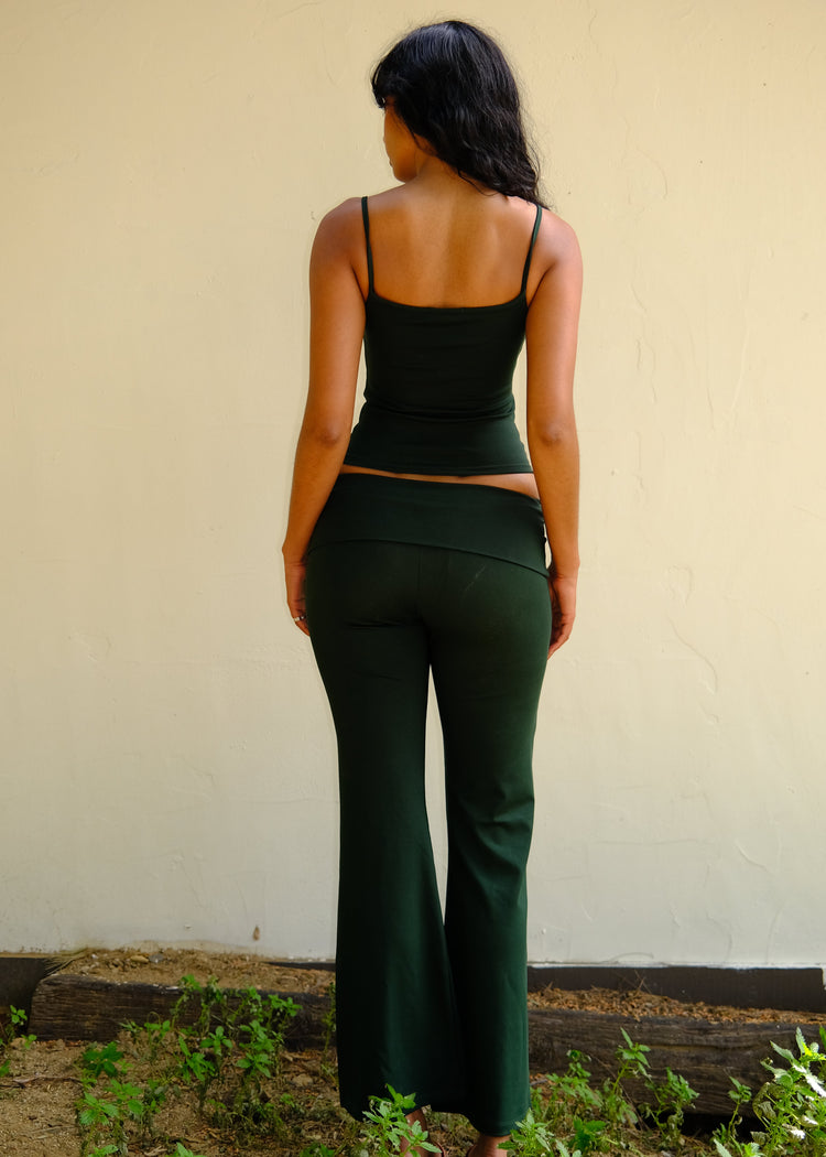 Model wearing scarab pants
