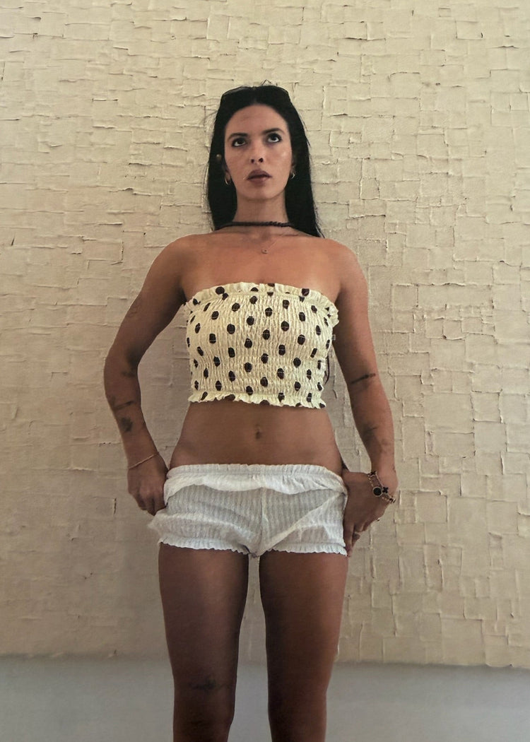model wearing magic tube top henna dot main photo