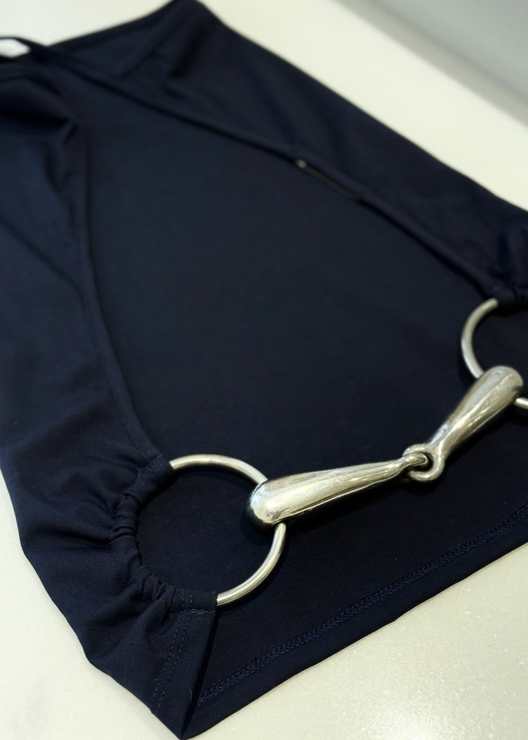 Bit top in midnight, flat photo closeup